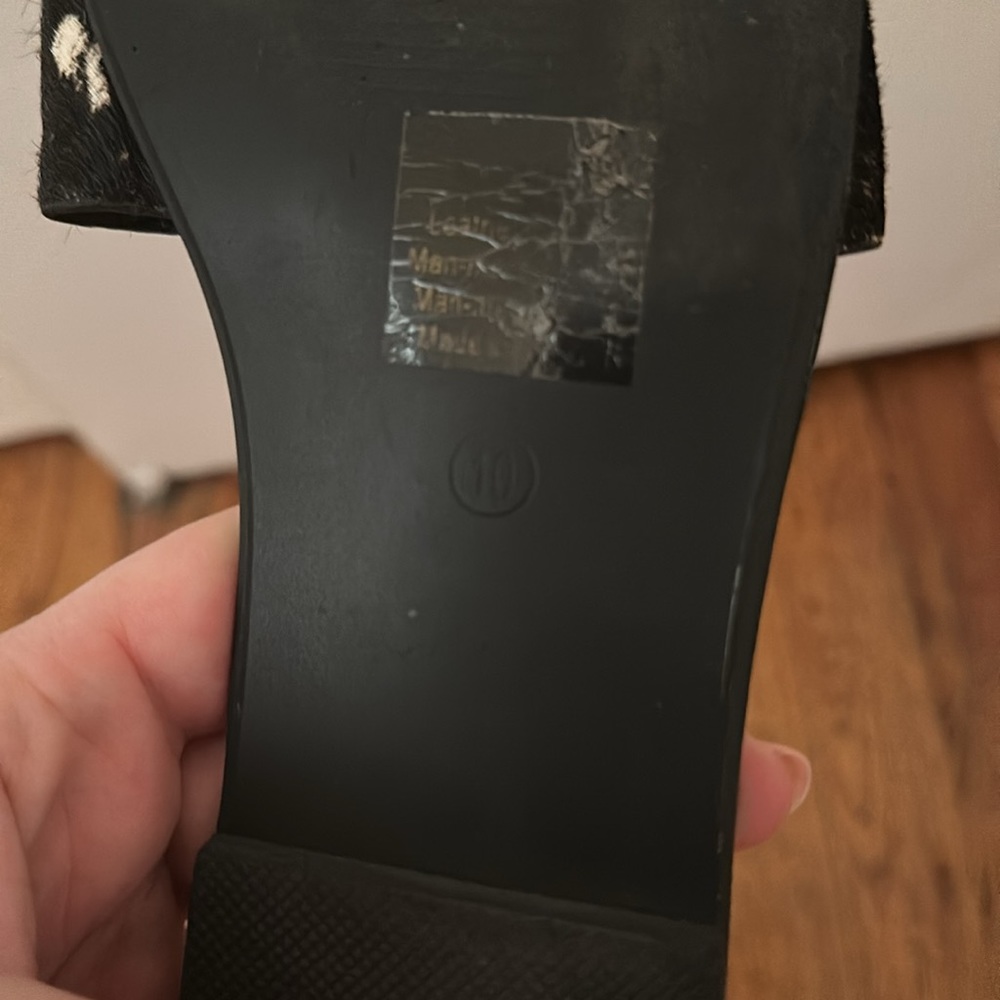 Black Cowhide Slides - image 5